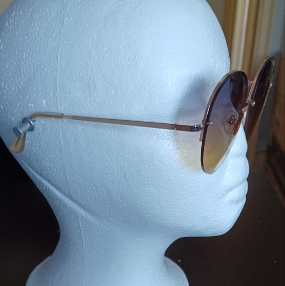 Large round metal frame Boho ombre sunglasses